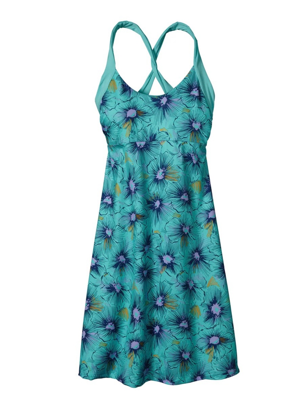 Patagonia Morning Glory‎ Athletic Dress M Floral Blue Sporty Outdoor Hiking